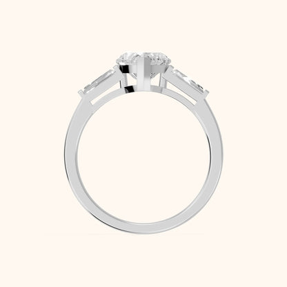 Winnie Three-Stone Heart Diamond Engagement Ring in White Gold - FingerView.webp