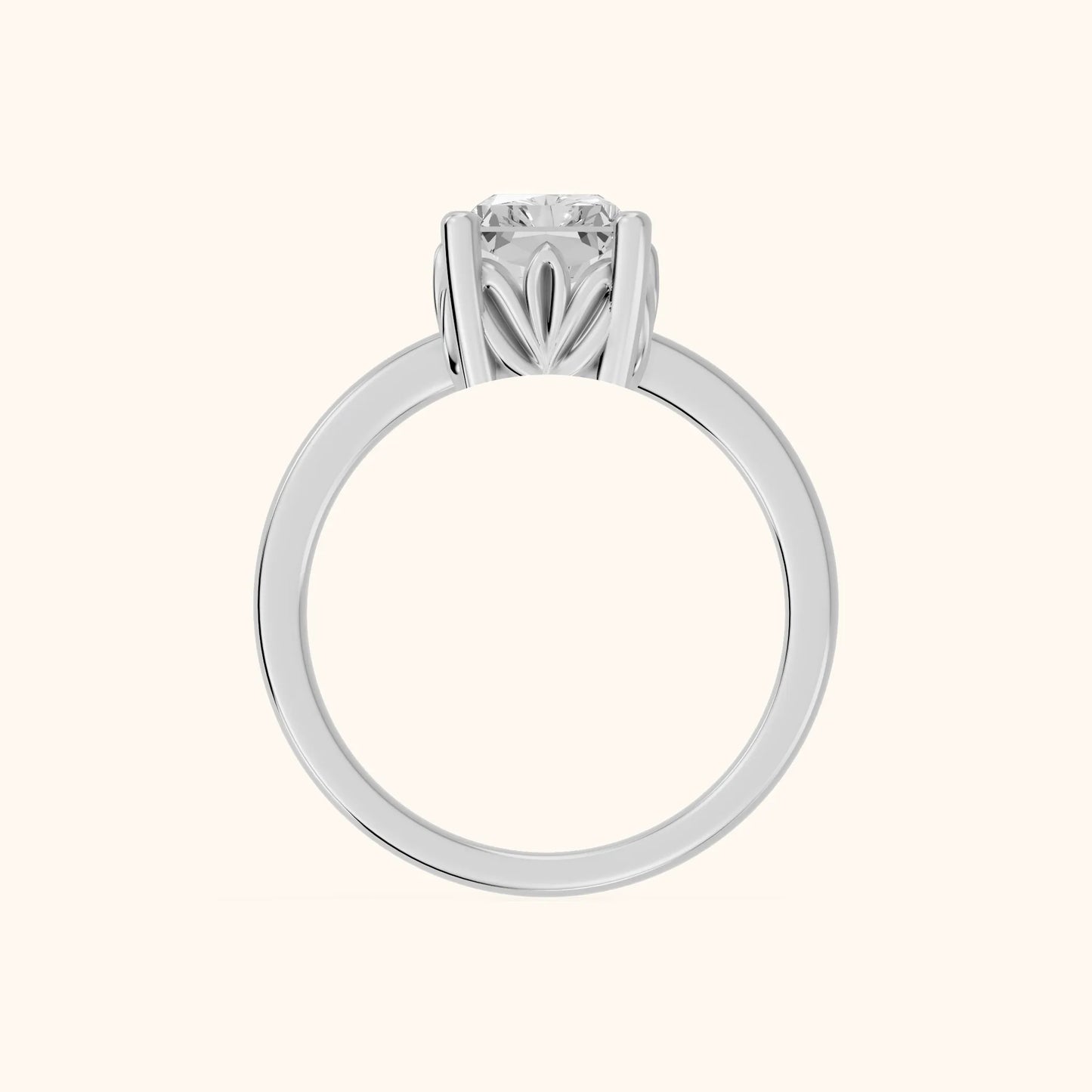 Radiant Cut Lab Grown Diamond Engagement Ring in White Gold