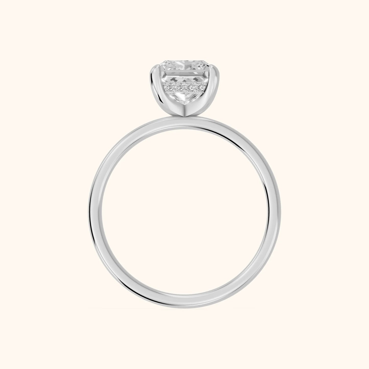 Charlotte Charm Solitaire Princess Diamond Engagement Ring in White Gold - FingerView