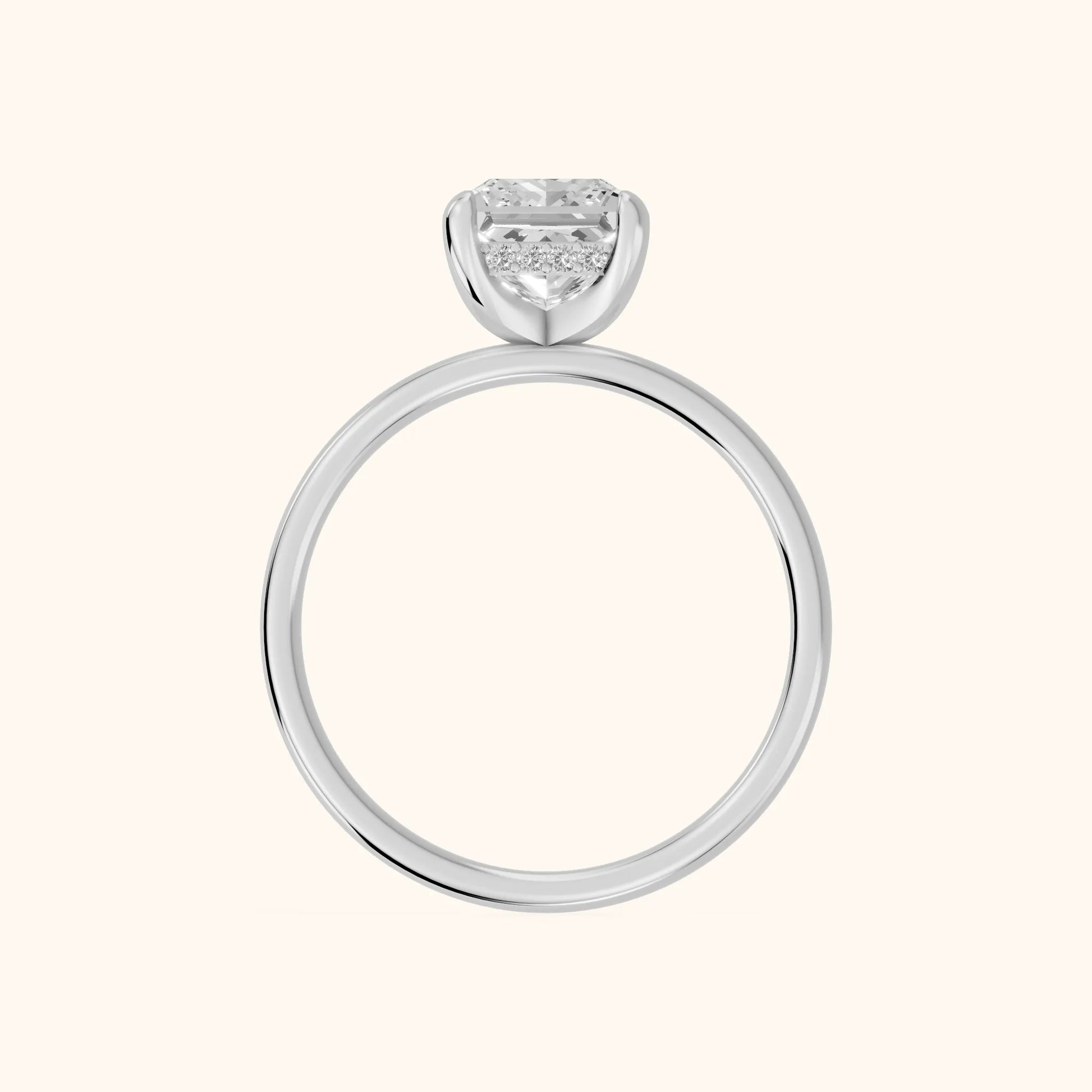 Charlotte Charm Solitaire Princess Diamond Engagement Ring in White Gold - FingerView