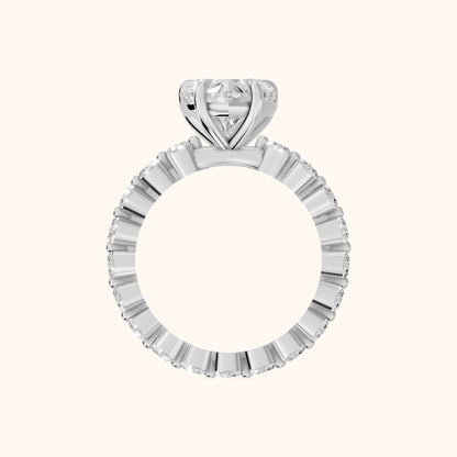 Bridget Sidestone Heart Diamond Engagement Ring in Platinum - FingerView.webp