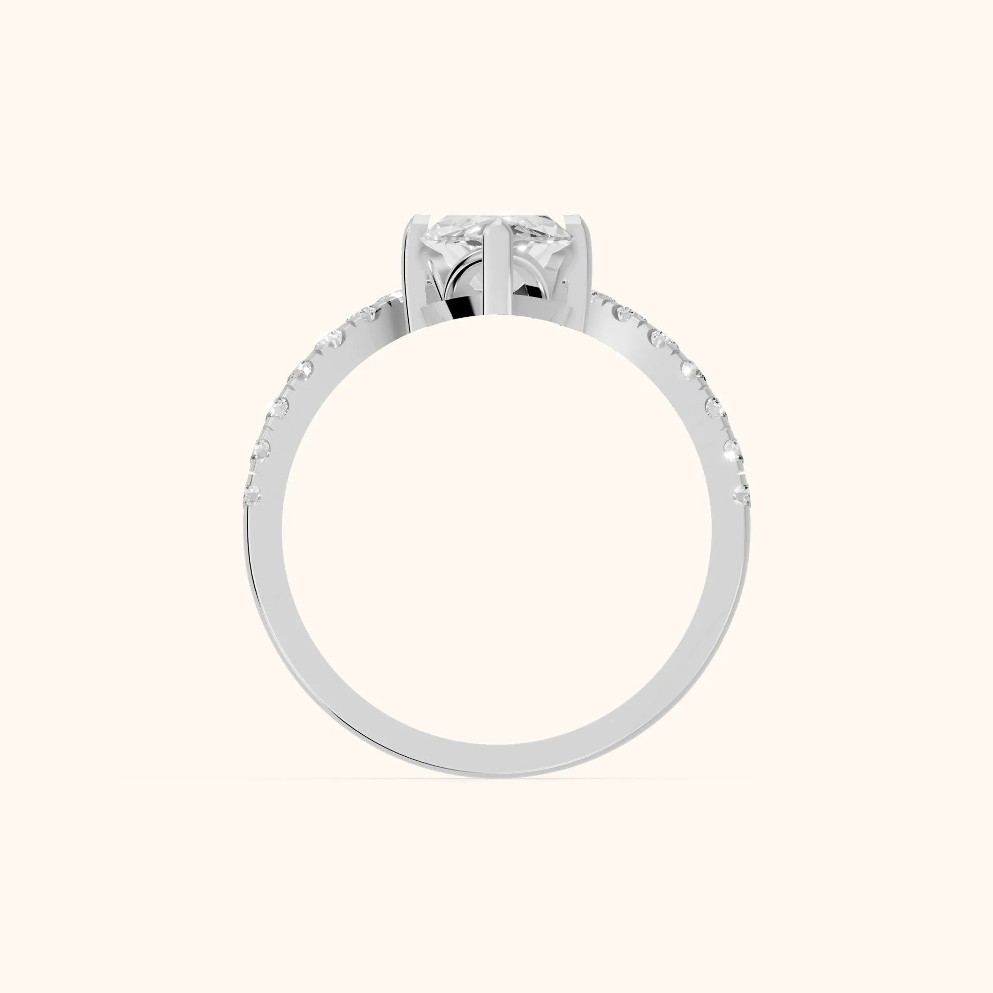 Isabella Legacy Side Stone Marquise Diamond Engagement Ring in White Gold - FingerView