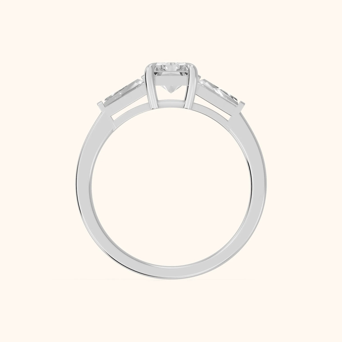 Winnie Three-Stone Radiant Diamond Engagement Ring in Platinum - FingerView.webp