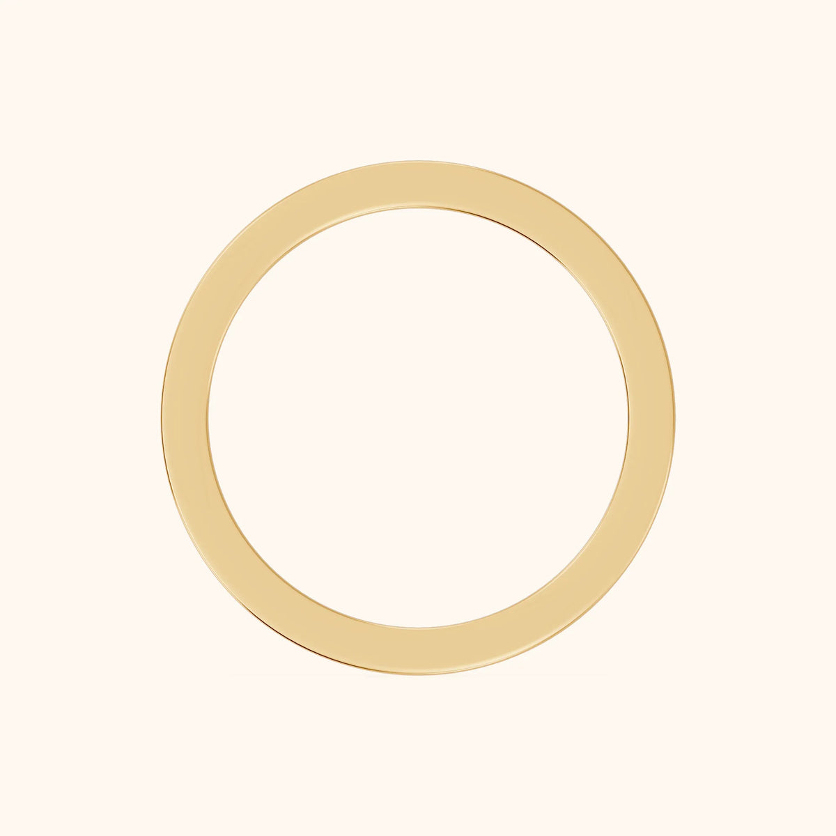 Zoya Classic Flat Wedding Band in Yellow Gold - FingerView