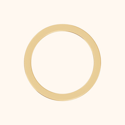 Zoya Classic Flat Wedding Band in Yellow Gold - FingerView