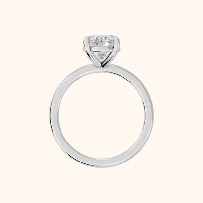 Rowan Basket Solitaire Oval Diamond Engagement Ring in Platinum - FingerView.webp