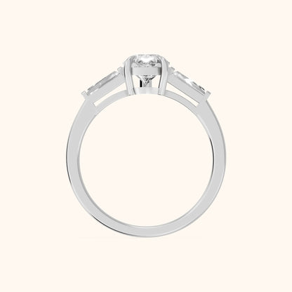 Winnie Three-Stone Pear Diamond Engagement Ring in White Gold - FingerView.webp