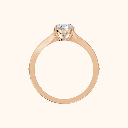 Lucinda Split Shank Oval Diamond Engagement Ring in Rose Gold - FingerView.webp