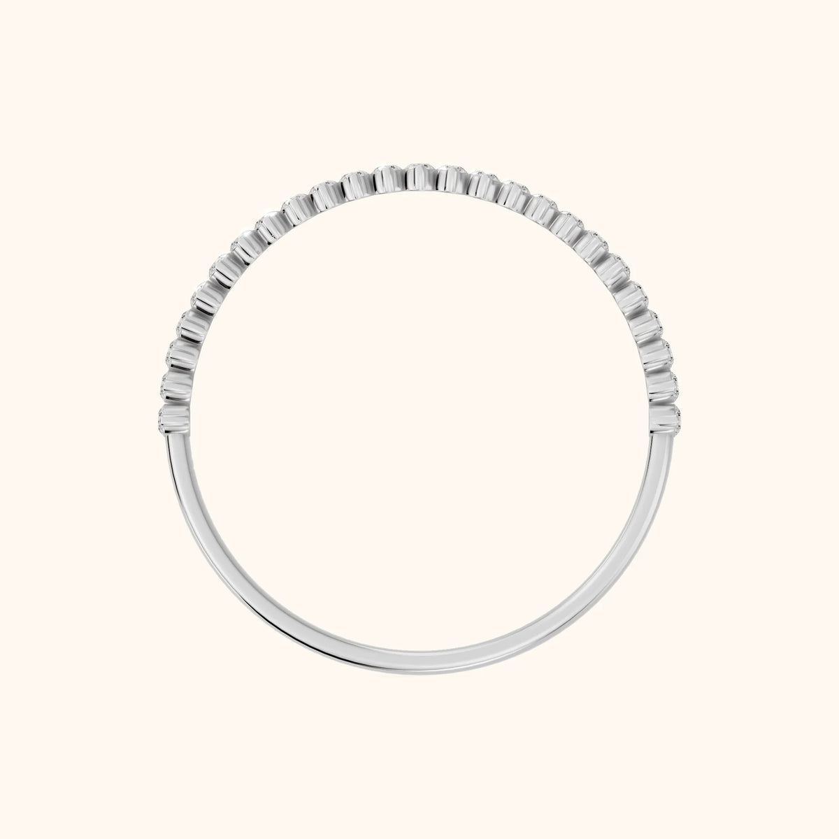 Leona Claw Prong Round Diamond Half Eternity Band in Silver - FingerView