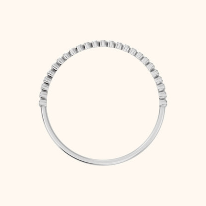 Leona Claw Prong Round Diamond Half Eternity Band in Silver - FingerView