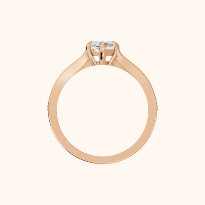 Lucinda Split Shank Marquise Diamond Engagement Ring in Rose Gold - FingerView.webp