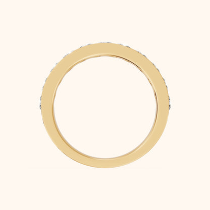 Oriana Channel Set Round Diamond Half Eternity Band in Yellow Gold - FingerView