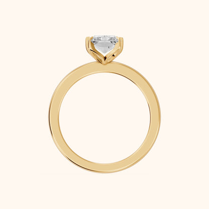 Serena Blossom Solitaire Radiant Diamond Engagement Ring in Yellow Gold - FingerView
