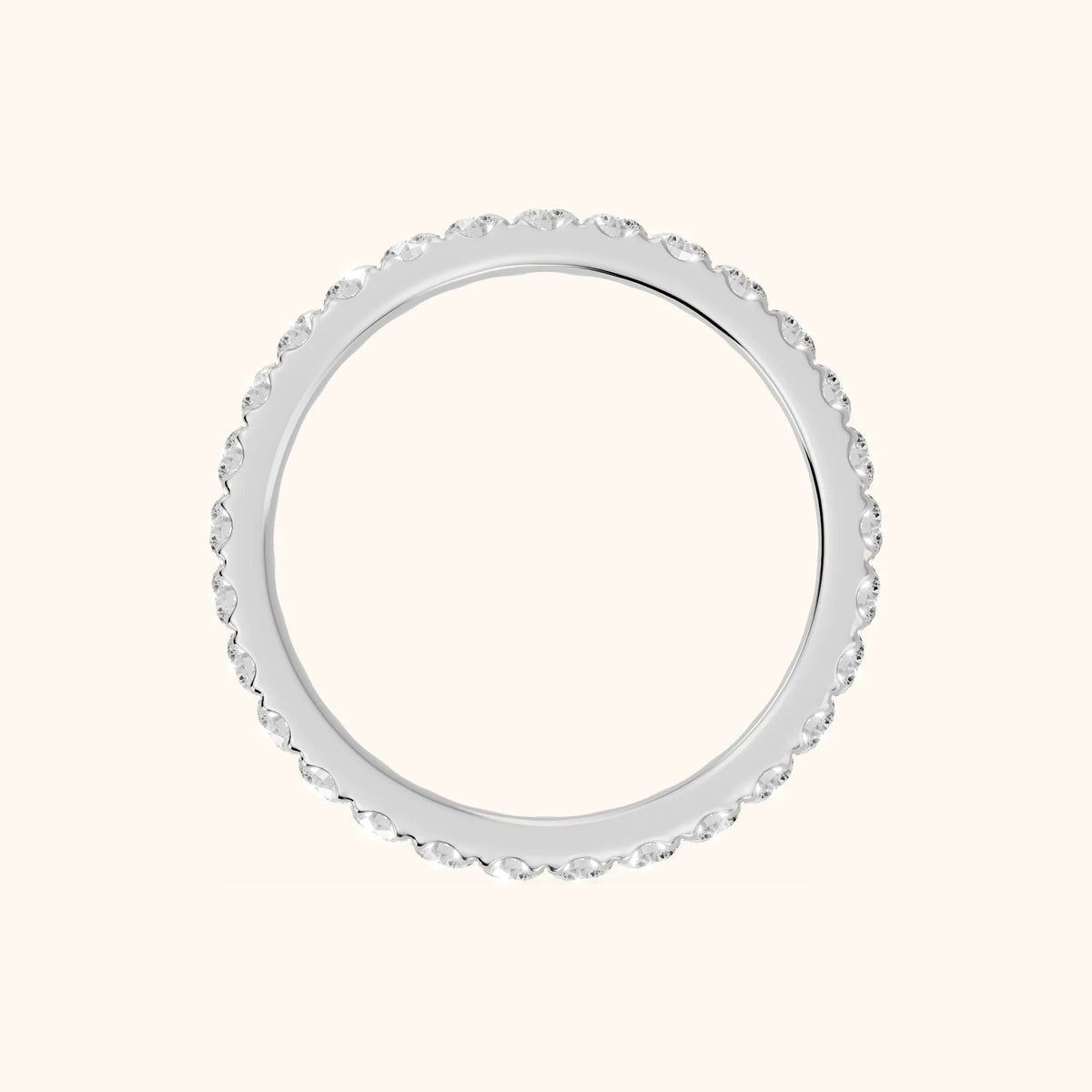 Zora Micropavé Round Diamond Eternity Band in Platinum - FingerView