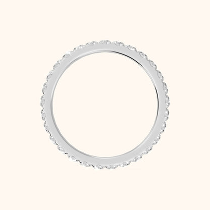 Zora Micropavé Round Diamond Eternity Band in Platinum - FingerView