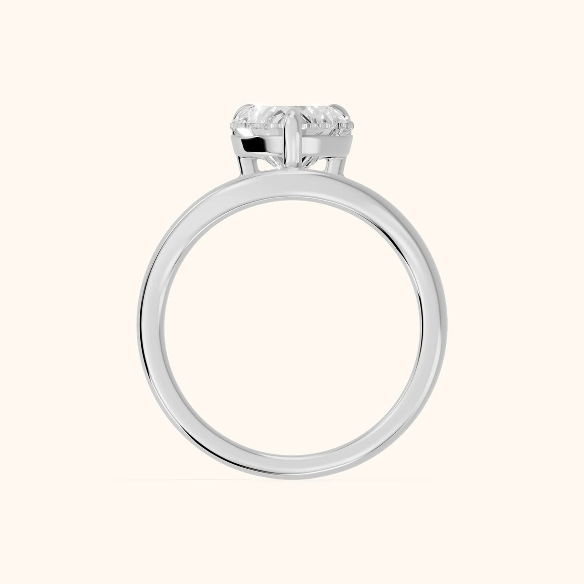 Madeleine Split Shank Heart Diamond Engagement Ring in Silver - FingerView.webp