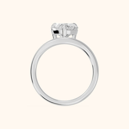 Madeleine Split Shank Heart Diamond Engagement Ring in Silver - FingerView.webp