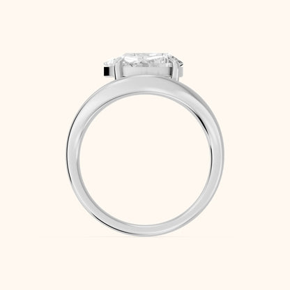 Katherine East-West Bypass Pear Diamond Engagement Ring in Platinum - FingerView.webp