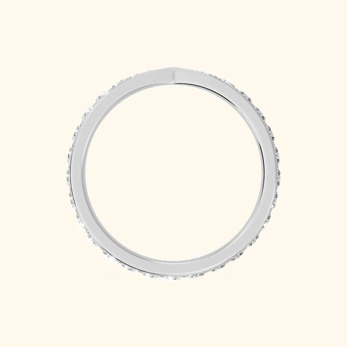 Clara Tapered Riviera Round Diamond Eternity Band in Platinum - FingerView