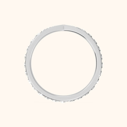 Clara Tapered Riviera Round Diamond Eternity Band in Platinum - FingerView