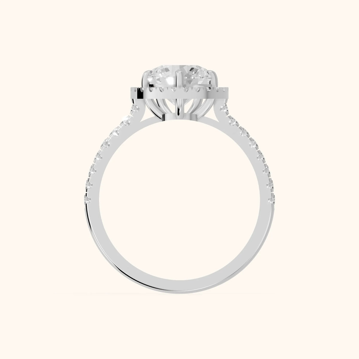 Mabel Halo French Pavé Round Diamond Engagement Ring in Platinum - FingerView.webp