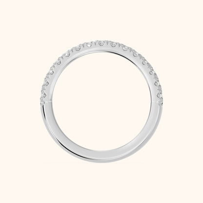 Fiona Pavé Round Diamond Anniversary Ring in Platinum - FingerView