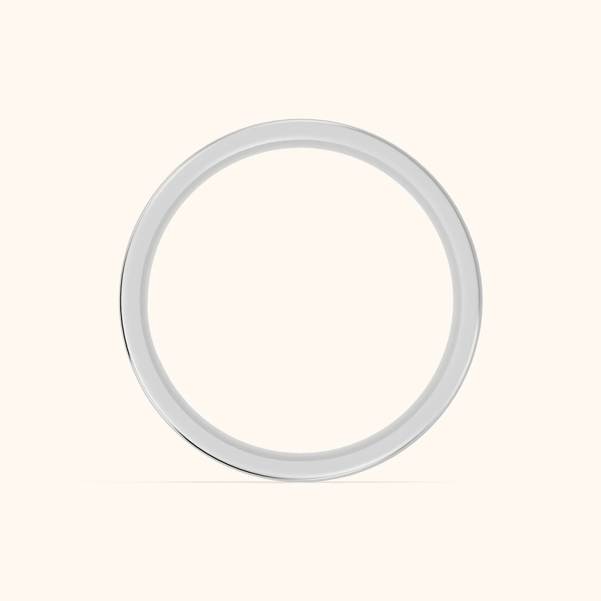 Sahana Hammered Step Edge Wedding Band in Silver - FingerView