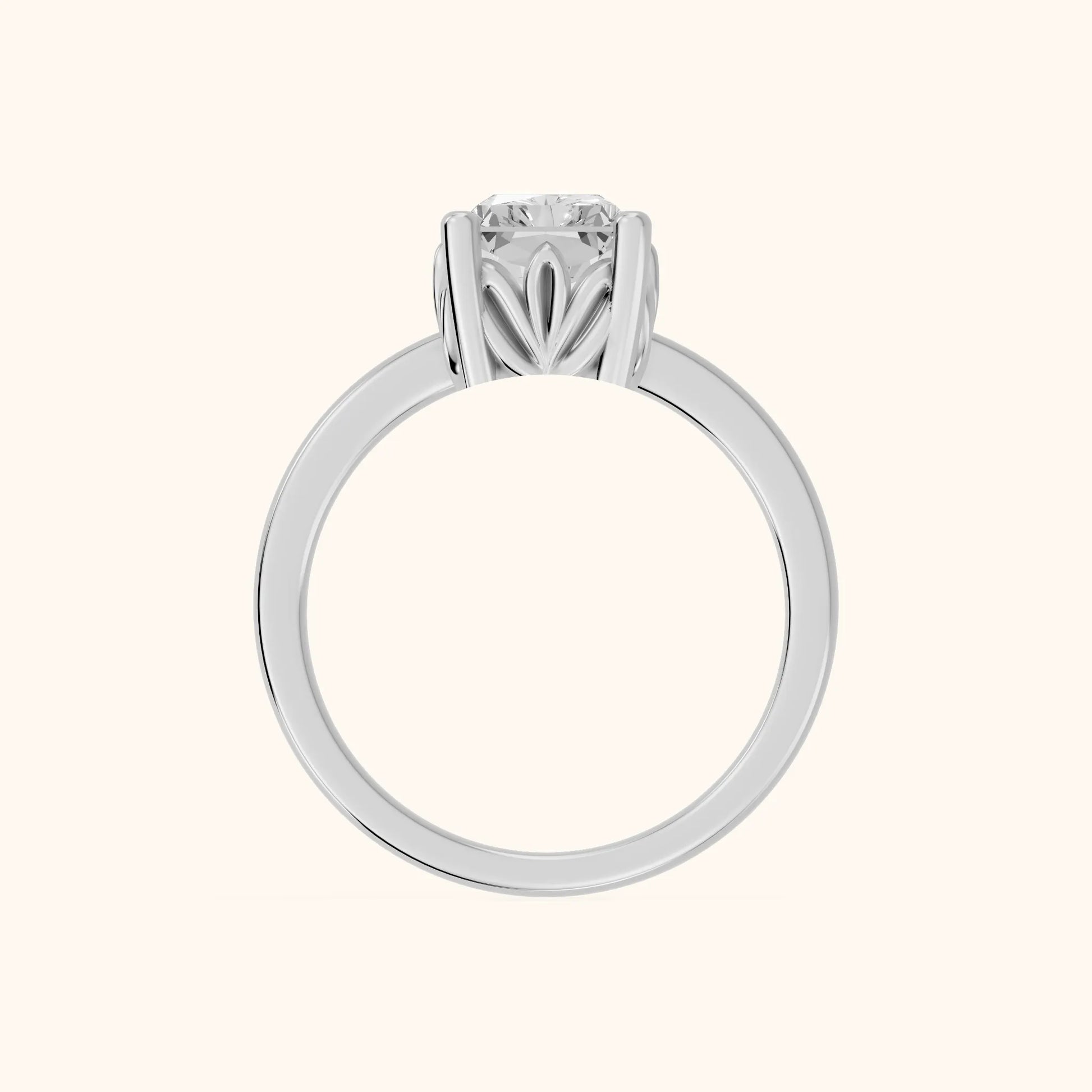 Radiant Cut Lab Grown Diamond Engagement Ring in Platinum