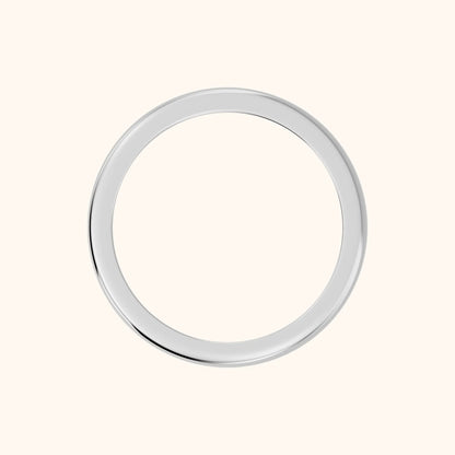 Justine Classic Low Dome Wedding Band in Platinum - FingerView