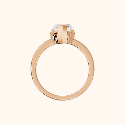 Marquise Cut Lab Grown Diamond Engagement Ring in Rose Gold