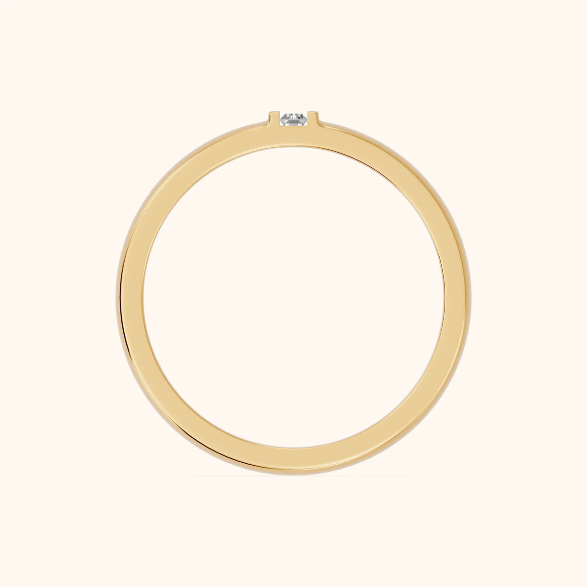 Kalina Channel Set Baguette Diamond Wedding Band in Yellow Gold - FingerView