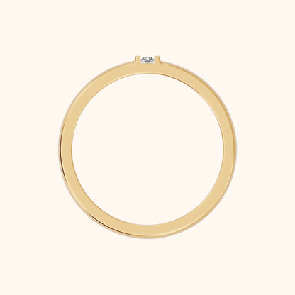 Kalina Channel Set Baguette Diamond Wedding Band in Yellow Gold - FingerView