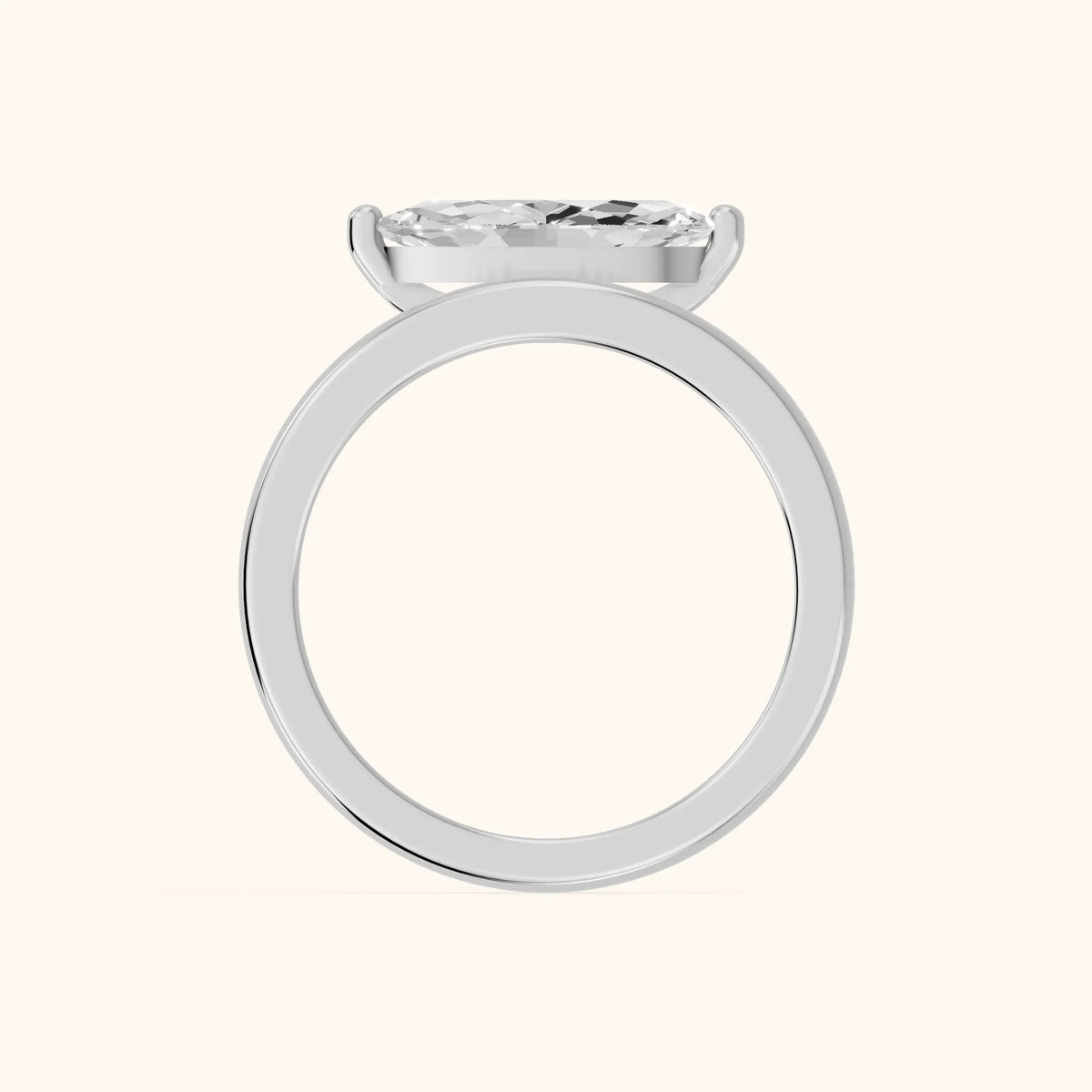 Maisie Four Prong Solitaire Marquise Diamond Engagement Ring in Platinum - FingerView.webp