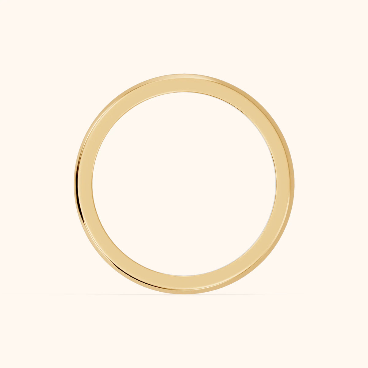 Navya Carved Milgrain Wedding Band in Yellow Gold - FingerView
