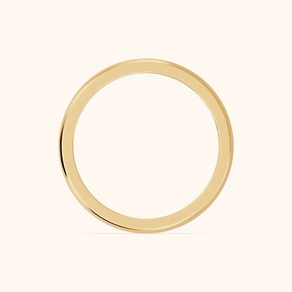 Navya Carved Milgrain Wedding Band in Yellow Gold - FingerView