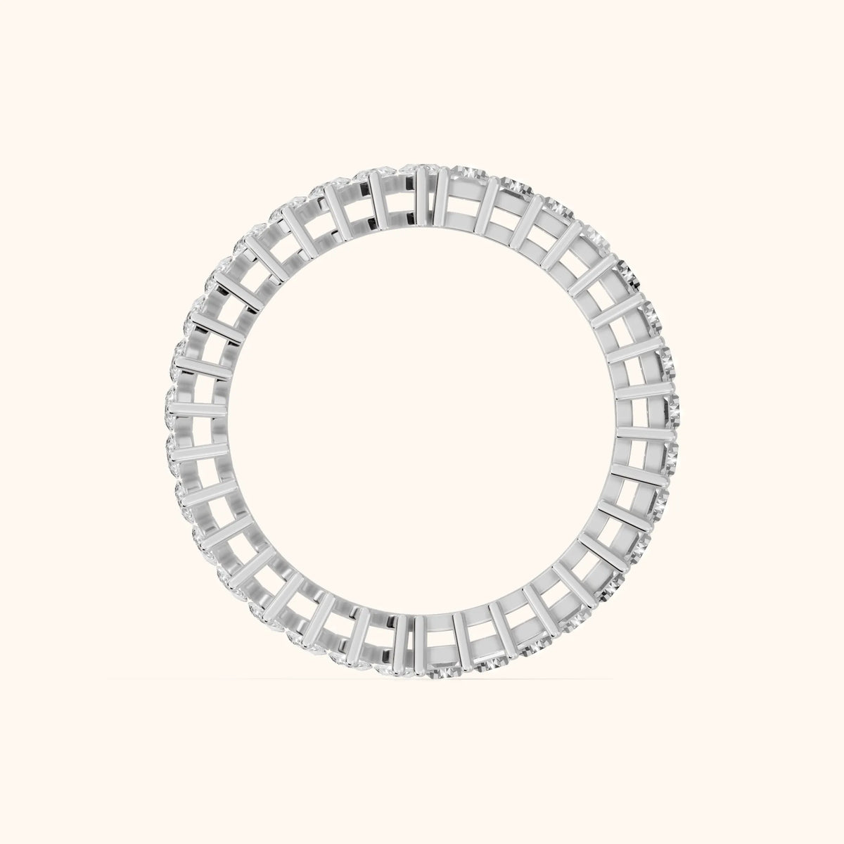 Maite Shared Prong Marquise & Baguette Diamond Eternity Band in Silver - FingerView
