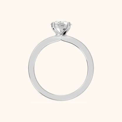 Matilda Cathedral Solitaire Cushion Diamond Engagement Ring in White Gold - FingerView.webp