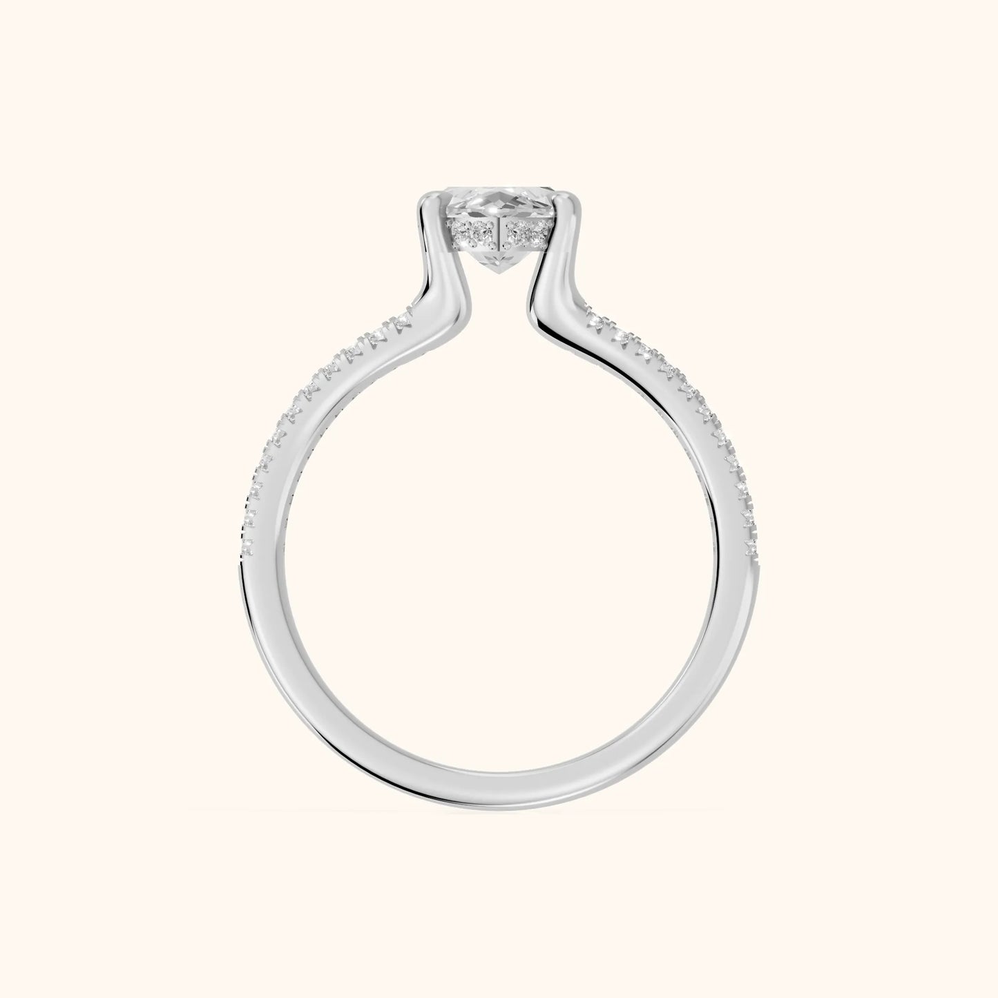 Eternal Embrace Solitaire Marquise Diamond Engagement Ring in Platinum - FingerView