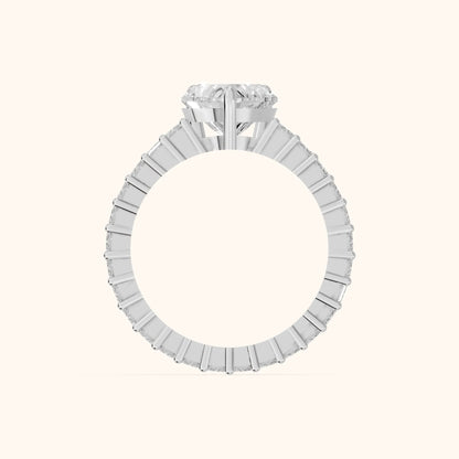 Mallory Shared Prong Heart Diamond Engagement Ring in Platinum - FingerView.webp