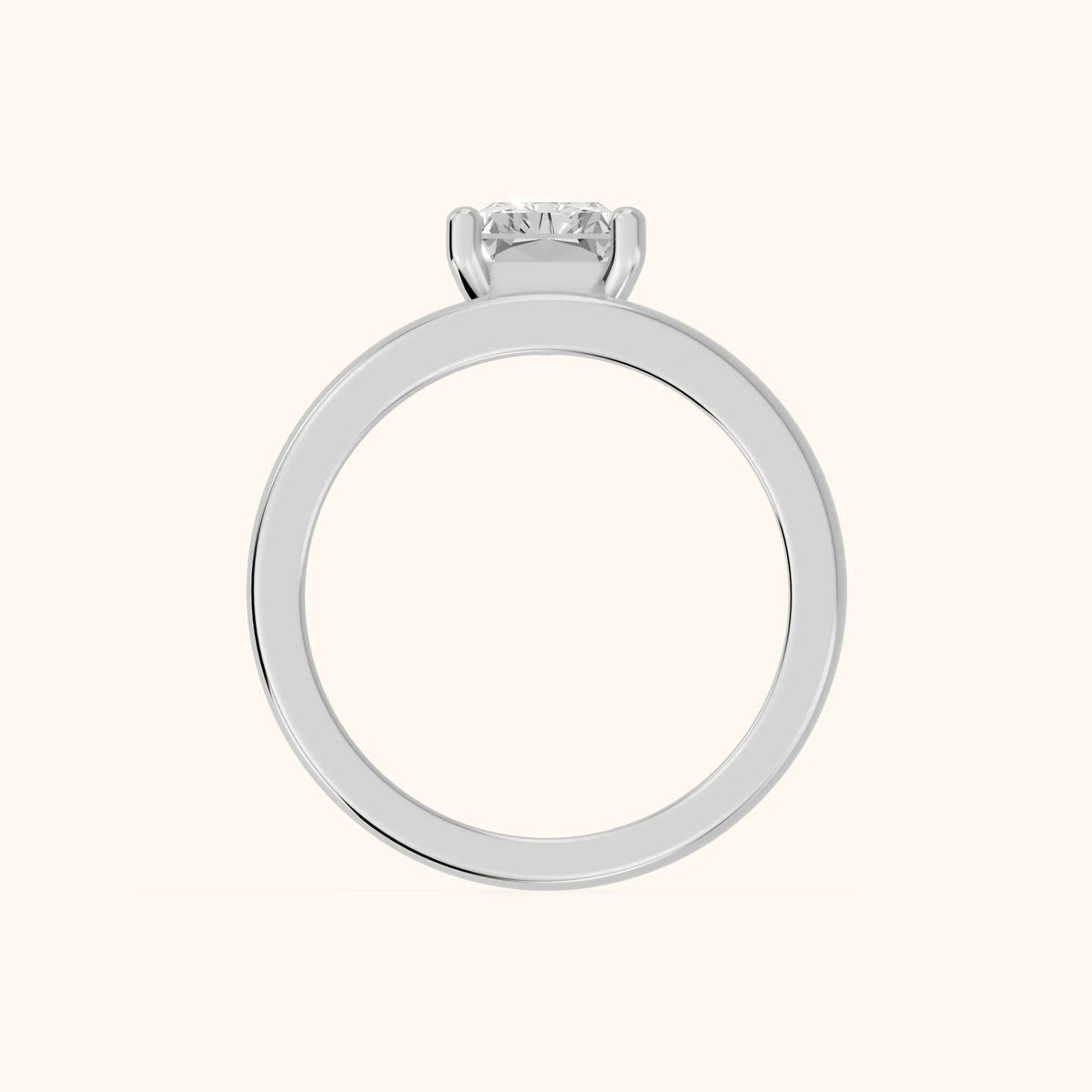 Maisie Four Prong Solitaire Radiant Diamond Engagement Ring in White Gold - FingerView.webp