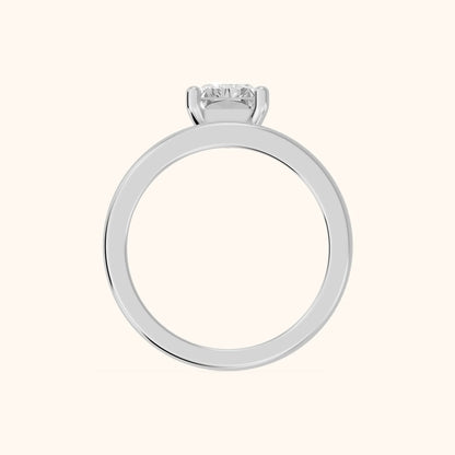 Maisie Four Prong Solitaire Radiant Diamond Engagement Ring in White Gold - FingerView.webp