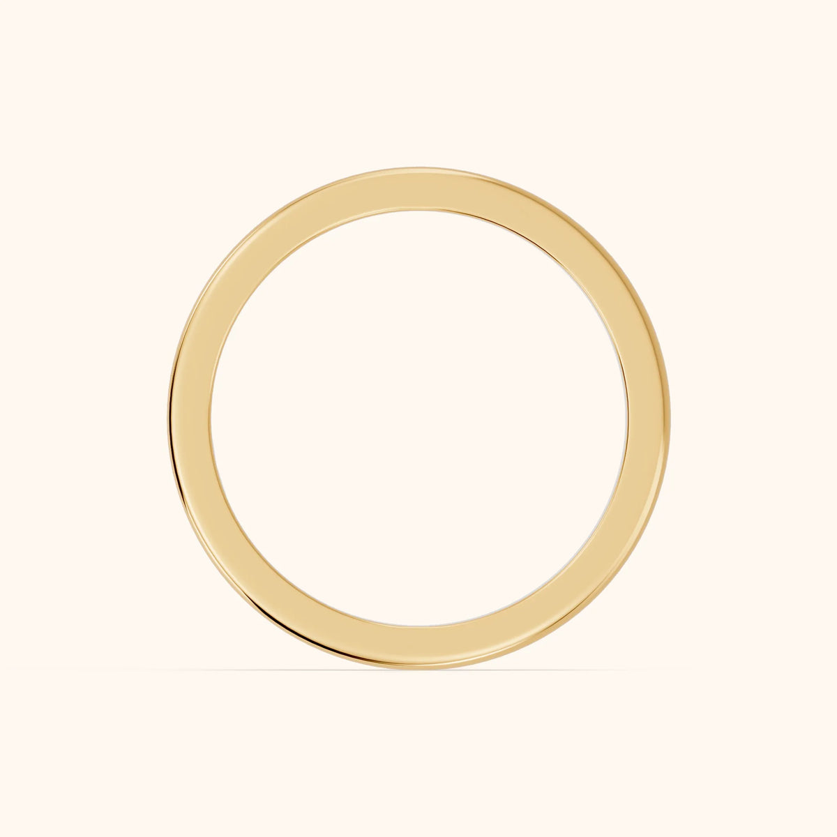 Nitya Carved Step Edge Wedding Band in Yellow Gold - FingerView