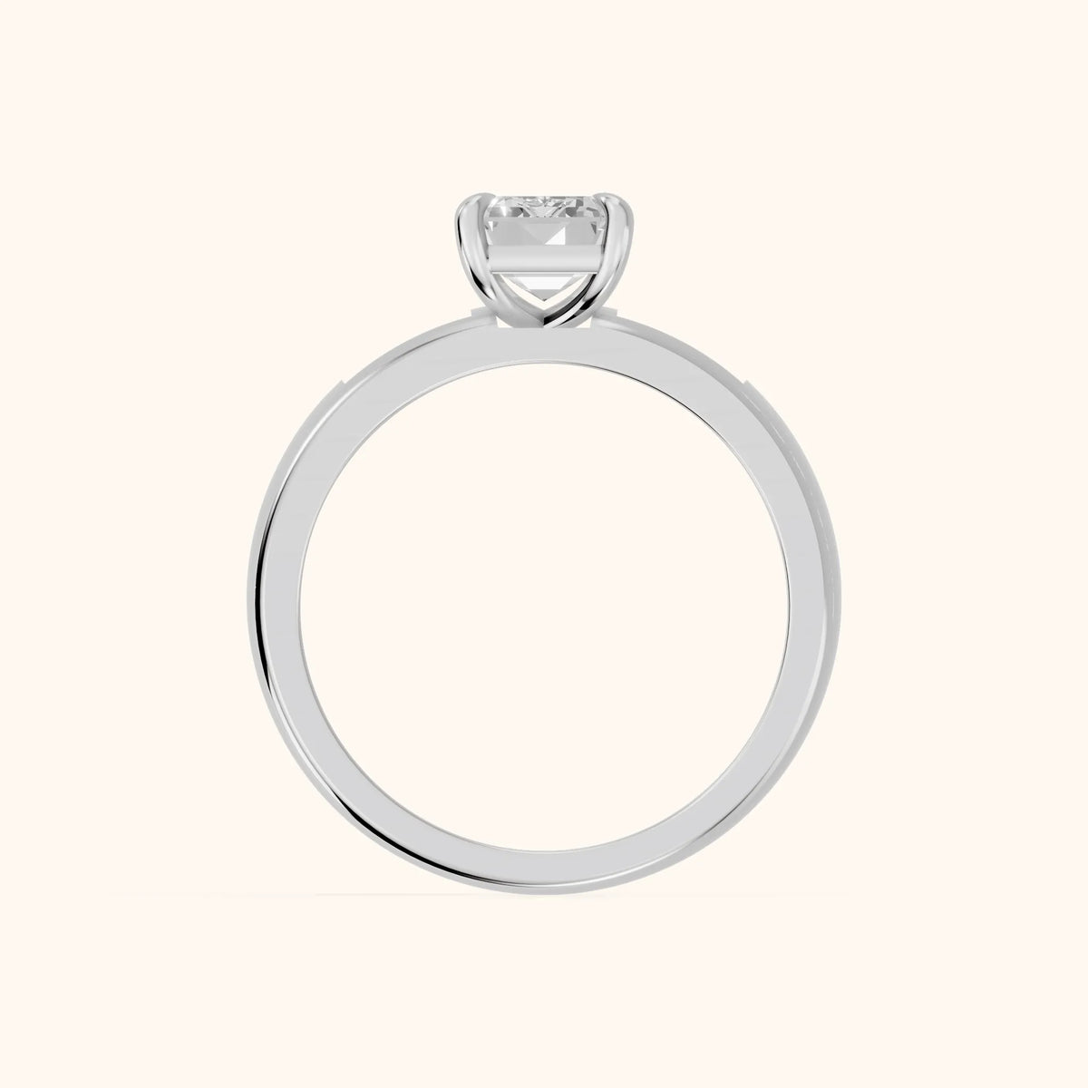 Elsie Channel Set Emerald Diamond Engagement Ring in Platinum - FingerView.webp