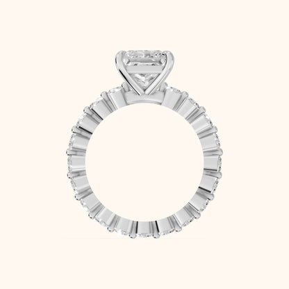 Piper Sidestone Princess Diamond Engagement Ring in White Gold - FingerView.webp