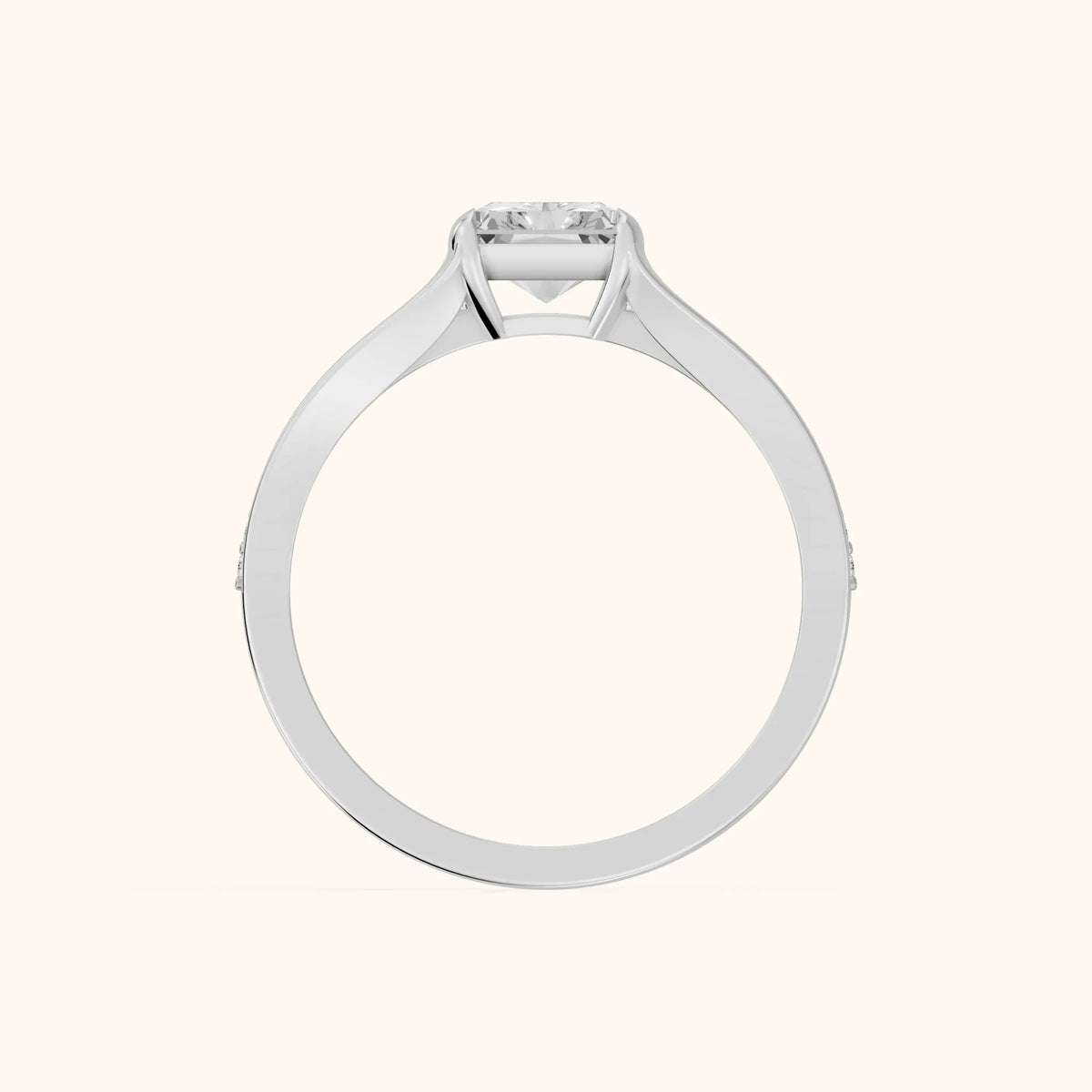 Lucinda Split Shank Radiant Diamond Engagement Ring in White Gold - FingerView.webp