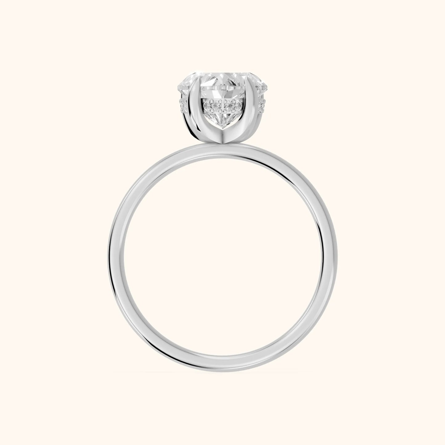 Charlotte Charm Solitaire Heart Diamond Engagement Ring in Platinum - FingerView