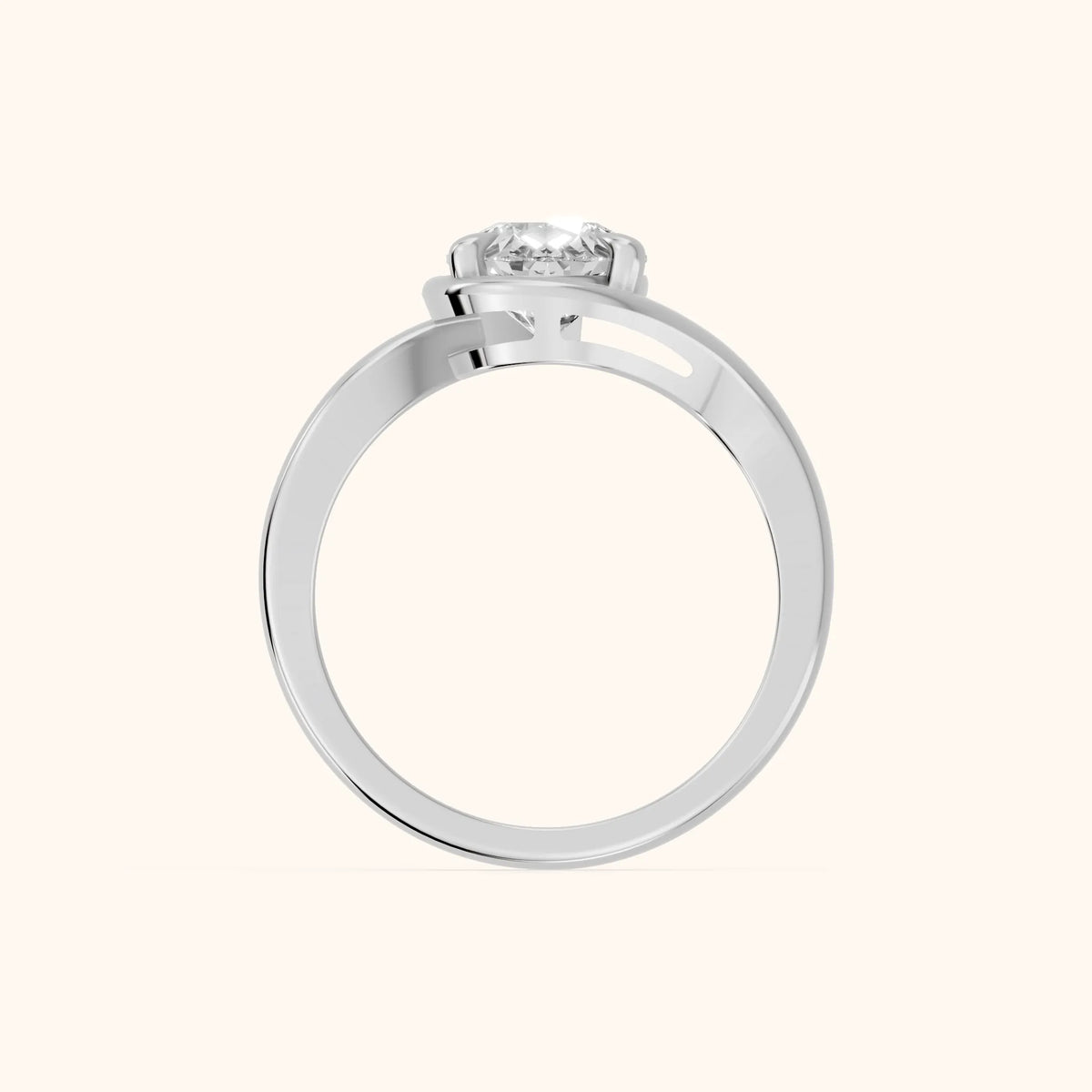 Tabitha Bypass Partial Bezel Pear Diamond Engagement Ring in Platinum - FingerView.webp