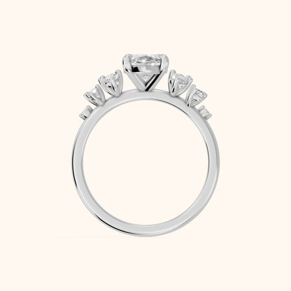 Mirabelle Cluster Marquise Diamond Engagement Ring in Platinum - FingerView.webp