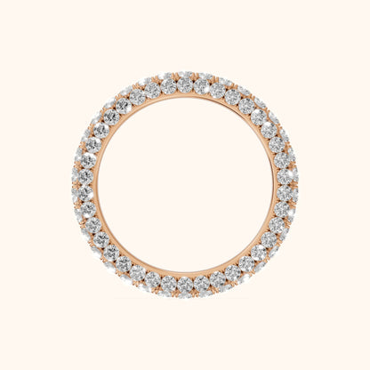 Candela Micropavé Round Diamond Eternity Band in Rose Gold - FingerView