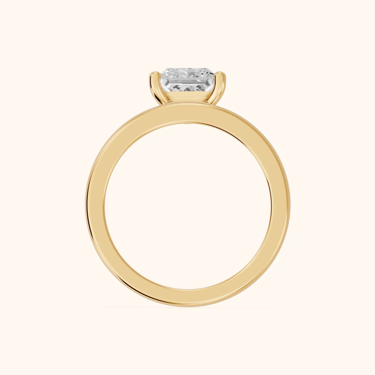 Maisie Four Prong Solitaire Princess Diamond Engagement Ring in Yellow Gold - FingerView.webp